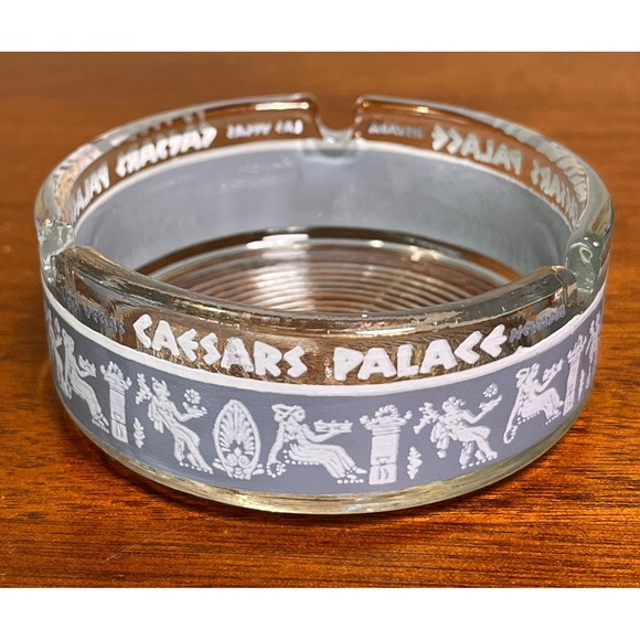 Other - Vintage Caesars Palace Las Vegas Glass Ashtray Roman Casino Gold Trim